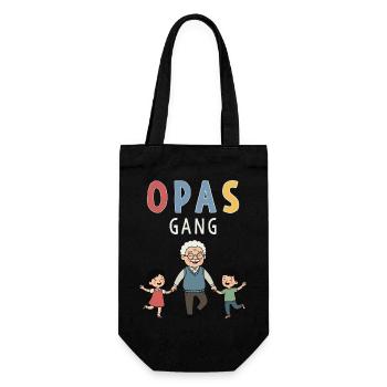 Grandpa's Gang – Best Grandpa with Grandchildren Design - Gift Bag for Bottles - black - Front