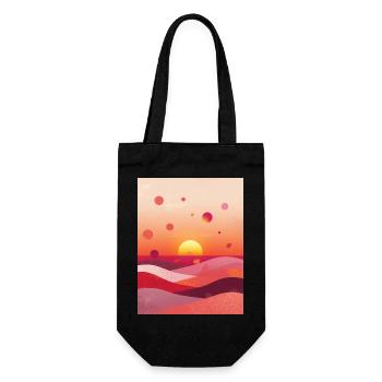 Sonnenuntergang am Meer - Geschenkbeutel für Flaschen - Schwarz - Vorne