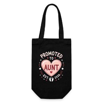 Aunt 2026 Aunt 2026 Promoted to Aunt 2026 - Gift Bag for Bottles - black - Front