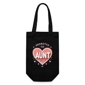 Aunt 2026 Aunt 2026 Promoted to Aunt 2026 - Gift Bag for Bottles - black - Front