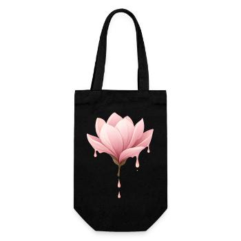 Magnolia Blossom Illustration Dripping Flower - Gift Bag for Bottles - black - Front