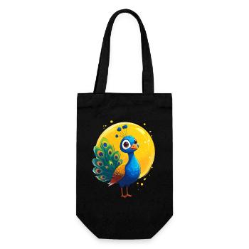 Peacock - Gift Bag for Bottles - black - Front