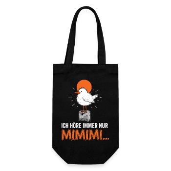 Ich höre immer nur Mimimi – Lustiger Vogel - Geschenkbeutel für Flaschen - Schwarz - Vorne