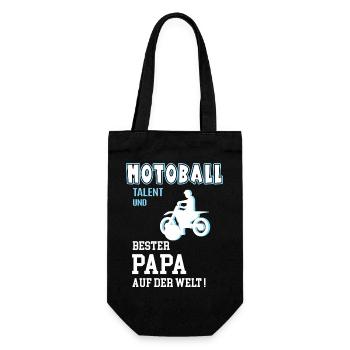 Motoball Bester Papa Vater Vatertag Geburtstag - Geschenkbeutel für Flaschen - Schwarz - Vorne