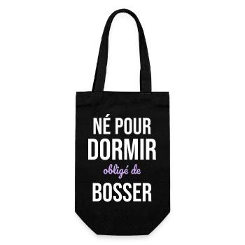 Né Pour Dormir — Obligé de Bosser - Sac à bouteille - noir - Devant