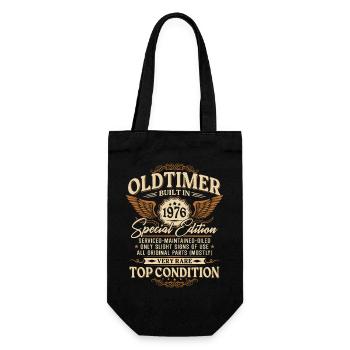 Oldtimer 1976 Jahrgang Vintage Geburtstag Geschenk - Geschenkbeutel für Flaschen - Schwarz - Vorne