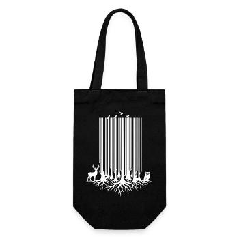 Codage à barres arbre Blanc - Sac à bouteille - noir - Devant