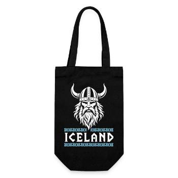 Island Wikinger Helm Nordisch Odin Design Motiv - Geschenkbeutel für Flaschen - Schwarz - Vorne