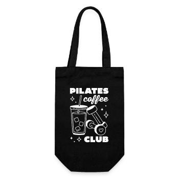 Pilates and iced coffee latte club - Gift Bag for Bottles - black - Front
