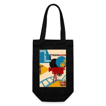 Old-School Film Camera Poster - Gift Bag for Bottles - black - Front