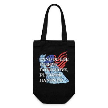 Funny Land Of The Freeze America Wortspiel USA Geschenk Spaß - Geschenkbeutel für Flaschen - Schwarz - Vorne