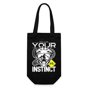 Follow your instincts: mountain MTB - Gift Bag for Bottles - black - Front