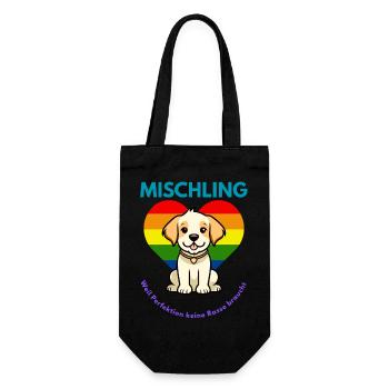 Mischling Design 4 - Geschenkbeutel für Flaschen - Schwarz - Vorne