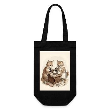 Schnurrhaarschneider bei Vintage Sewing - Geschenkbeutel für Flaschen - Schwarz - Vorne