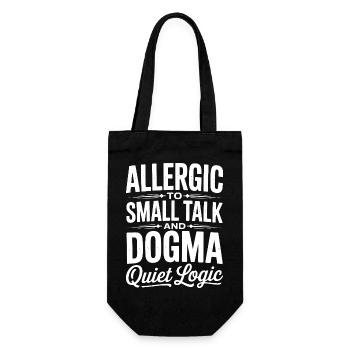Allergic to Small Talk Dogma - Gift Bag for Bottles - black - Front