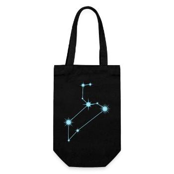 Constellation de l’étoile du Lion Signe du zodiaque bleu pastel - Sac à bouteille - noir - Devant