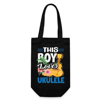 Funny Ukulele Designs and Sayings - Gift Bag for Bottles - black - Front