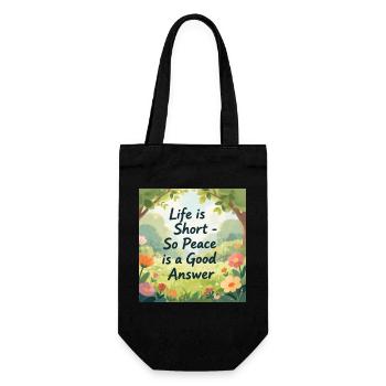 La vie est courte, la paix est une bonne réponse - Sac à bouteille - noir - Devant