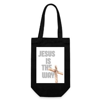 Jesus Is The Way Cross Graphic - Gift Bag for Bottles - black - Front