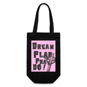 Dream Plan Pray Do Pink Cross - Gift Bag for Bottles - black - Front
