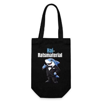 Certified Hairatsmaterial | Lustiger Hai Wortwitz - Geschenkbeutel für Flaschen - Schwarz - Vorne