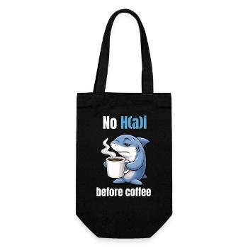 No H(a)i before Coffee | Morgenmuffel Hai - Sac à bouteille - noir - Devant