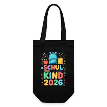 School Child 2026 School Enrollment 2026 Back to School - Gift Bag for Bottles - black - Front