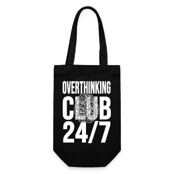 Overthinking Club 24/7 Gedankenchaos - Geschenkbeutel für Flaschen - Schwarz - Vorne
