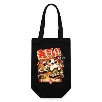Kawaii Sushi Katze - Geschenkbeutel für Flaschen - Schwarz - Vorne