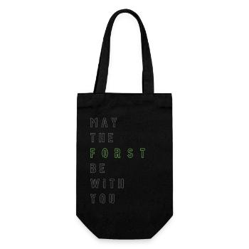 May the Forst be with you - (linksbündig) - Geschenkbeutel für Flaschen - Schwarz - Vorne
