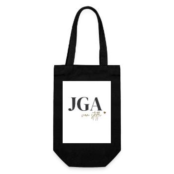 Schwarz_Gold_Minimalistisch_Modern_Junggesellen - Geschenkbeutel für Flaschen - Schwarz - Vorne