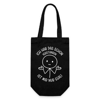 Ich hab das schon verstanden Ist mir nur egal - Geschenkbeutel für Flaschen - Schwarz - Vorne