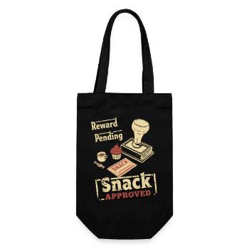 Snack Approved Vintage Stempel - Geschenkbeutel für Flaschen - Schwarz - Vorne
