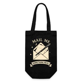 Mail Me Something Real - Geschenkbeutel für Flaschen - Schwarz - Vorne