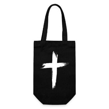 Christen Kreuz - Geschenkbeutel für Flaschen - Schwarz - Vorne