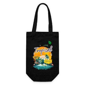 Tropische Inselschwingungen - Geschenkbeutel für Flaschen - Schwarz - Vorne