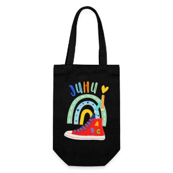Schulkind  - Geschenkbeutel für Flaschen - Schwarz - Vorne