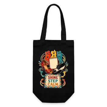 SHINE STEP CALM - Gift Bag for Bottles - black - Front