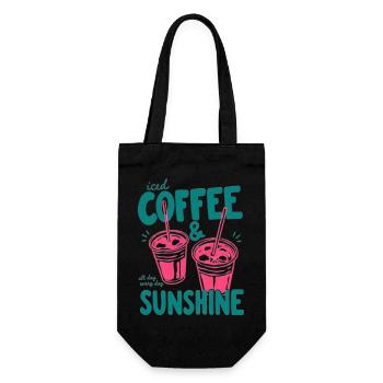 Sunshine Iced Coffee Vibes - Gift Bag for Bottles - black - Front