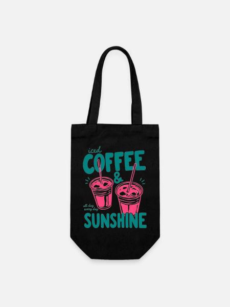 Sunshine Iced Coffee Vibes - Geschenkbeutel für Flaschen - Schwarz