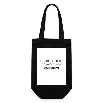 Life too short – using energy sensibly - Gift Bag for Bottles - black - Front