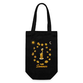 Goldene Katzensommer Kreis - Geschenkbeutel für Flaschen - Schwarz - Vorne