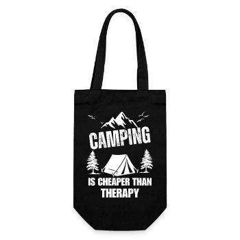 Happy Camper Camping Hiking Gift for Outdoor Lover - Gift Bag for Bottles - black - Front
