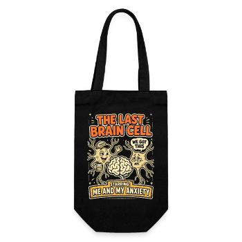 Last Brain Cell Fear Coffee Humor - Gift Bag for Bottles - black - Front