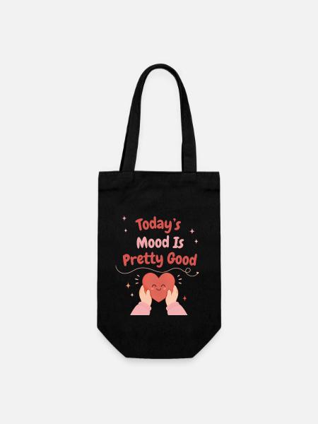 Today's mood is pretty good - Geschenkbeutel für Flaschen - Schwarz