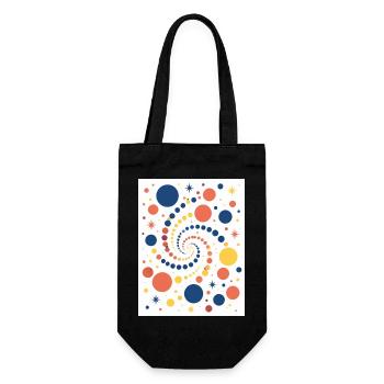 Bunte Spirale aus Punkten - Geschenkbeutel für Flaschen - Schwarz - Vorne
