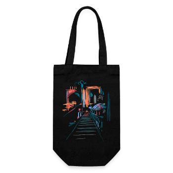 Landschaft Architektur Abstrakt - Geschenkbeutel für Flaschen - Schwarz - Vorne