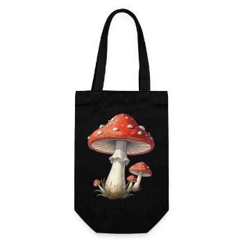 Fliegenpilz Geschenk Pilzsammler Mushroom Hunter  - Geschenkbeutel für Flaschen - Schwarz - Vorne