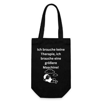 Ich brauche keine Therapie groessere Maschine Spru - Geschenkbeutel für Flaschen - Schwarz - Vorne