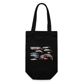 Sperm whales and beaked whales - Sperm whales & Beaked whales - Gift Bag for Bottles - black - Front